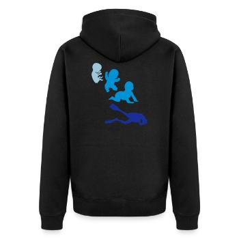 Evolution human rights sports diver plunges - Unisex Premium Organic Zip Hoodie - black - Back - Nico (187cm)