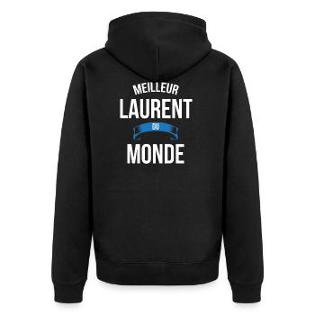 Meilleur Laurent du monde homme - Veste à capuche bio Premium Unisexe - noir - Dos - Nico (187cm)
