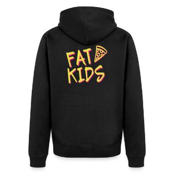 Fat Kids - Unisex Premium Bio Zip Hoodie - Schwarz - Hinten - Nico (187cm)