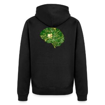 Brain - Computer Board - Artificial Intelligence - Unisex Premium Organic Zip Hoodie - black - Back - Nico (187cm)