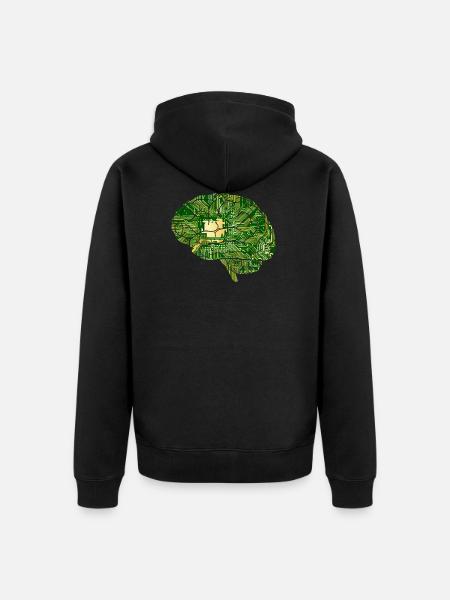 Brain - Computer Board - Artificial Intelligence - Unisex Premium Organic Zip Hoodie - black