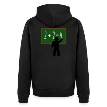 Lehrer Mathe Zahlen Tafel Schule - Unisex Premium Bio Zip Hoodie - Schwarz - Hinten - Nico (187cm)