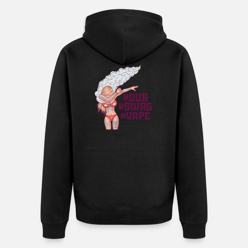 Vape - Mädchen macht den DUBmove - Unisex Premium Bio Zip Hoodie - Schwarz
