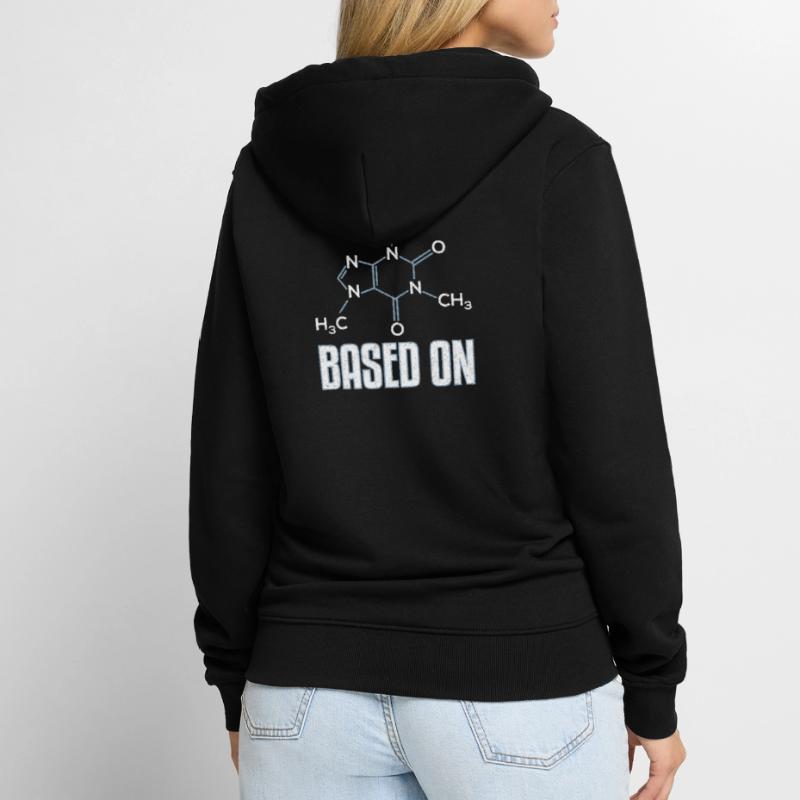 Based On Caffeine Molecule Gift Unisex Premium Organic Zip Hoodie