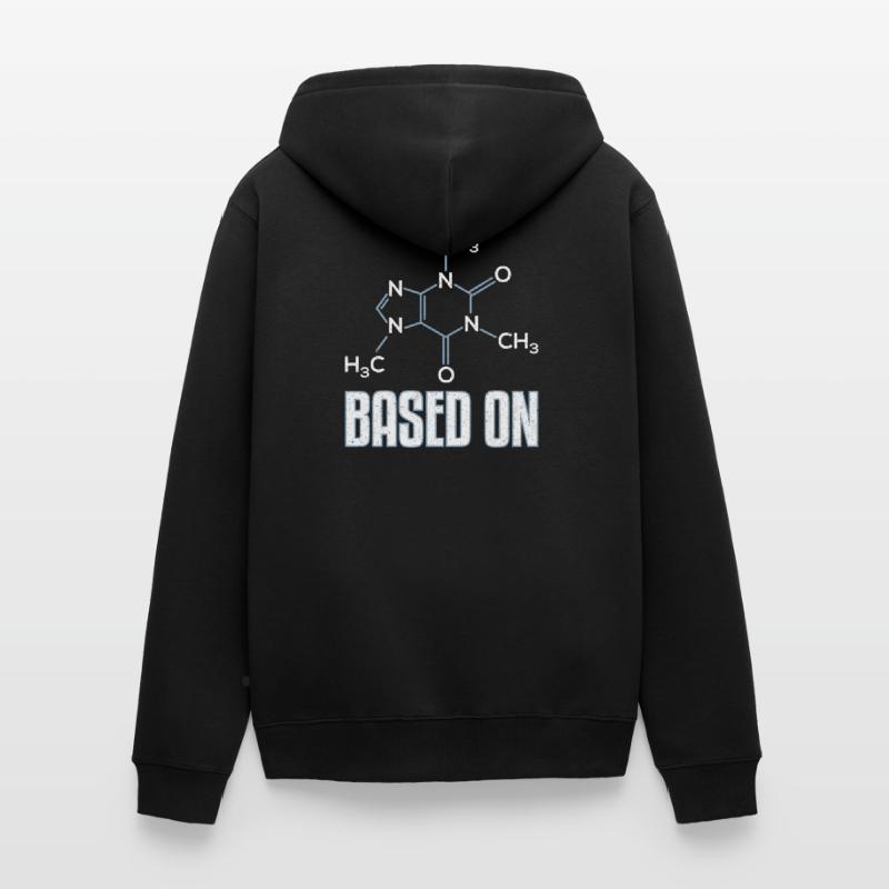 Based On Caffeine Molecule Gift Unisex Premium Organic Zip Hoodie