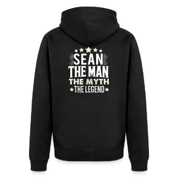 Sean - Unisex Premium Bio Zip Hoodie - Schwarz - Hinten - Nico (187cm)
