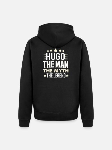 Hugo - Unisex Premium Bio Zip Hoodie - Schwarz