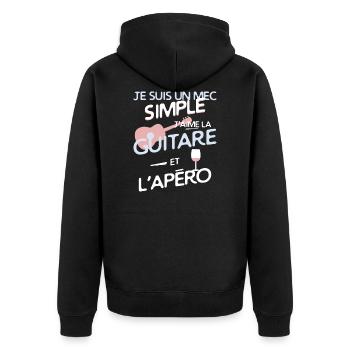 Guitariste - un mec simple - Veste à capuche bio Premium Unisexe - noir - Dos - Nico (187cm)