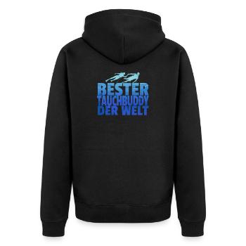 Dive Dive Buddy Divers Team Sea Gift - Unisex Premium Organic Zip Hoodie - black - Back - Nico (187cm)