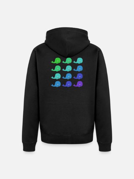 Whales pattern - Unisex Premium Organic Zip Hoodie - black