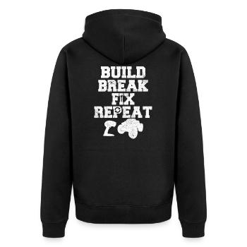 RC remotely controlled - Unisex Premium Organic Zip Hoodie - black - Back - Nico (187cm)