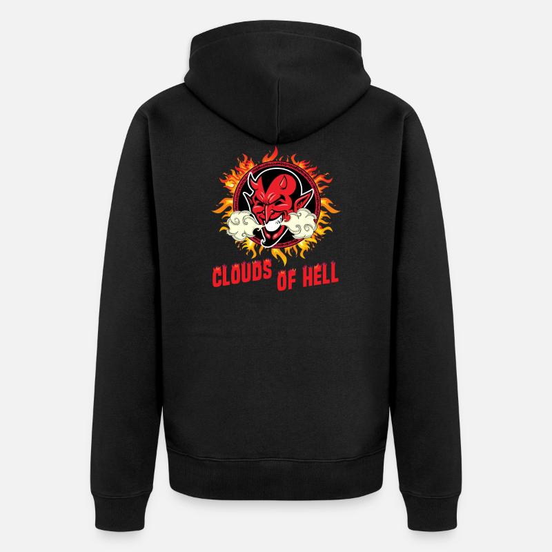 Vaping Devil - Clouds Of Hell - Unisex Premium Bio Zip Hoodie - Schwarz