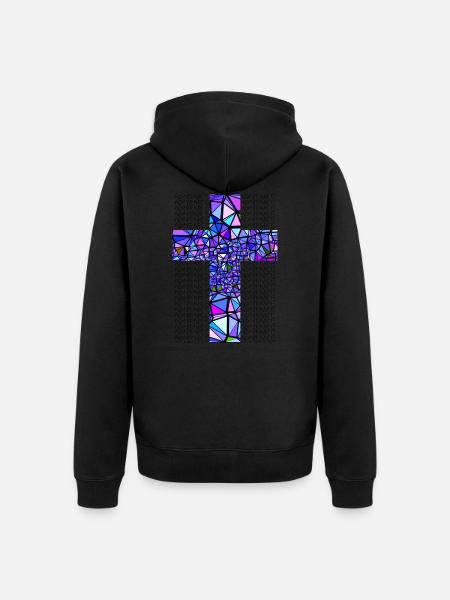 BLUE CROSS ADMIRABLE - Unisex Premium Organic Zip Hoodie - black