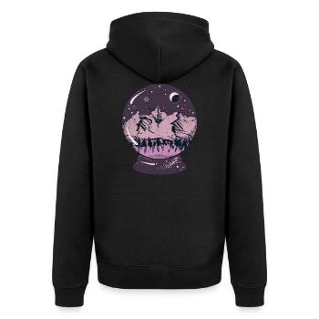 Magic place in nature - snow globe - Unisex Premium Organic Zip Hoodie - black - Back - Nico (187cm)