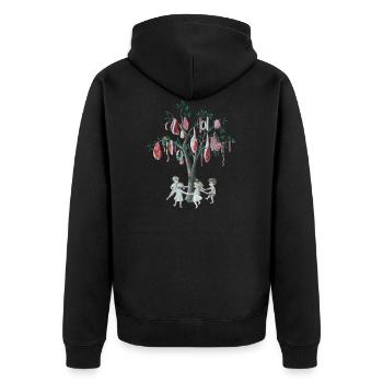The Meat Tree - Art for Animal Rights - Unisex Premium Organic Zip Hoodie - black - Back - Nico (187cm)