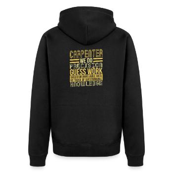 Carpenter - Unisex Premium Bio Zip Hoodie - Schwarz - Hinten - Nico (187cm)