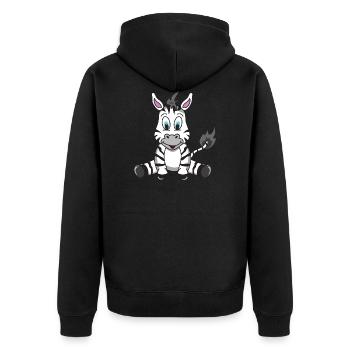 Lustiges Niedliches Cooles Baby Zebra Afrika - Unisex Premium Bio Zip Hoodie - Schwarz - Hinten - Nico (187cm)