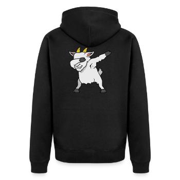 Tamponner chèvre - Veste à capuche bio Premium Unisexe - noir - Dos - Nico (187cm)