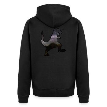The Dinausore - I Can't I Dinosaur - Unisex Premium Organic Zip Hoodie - black - Back - Nico (187cm)