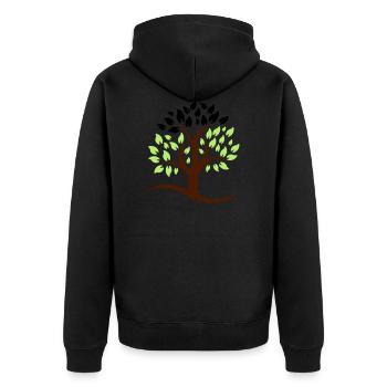 arbre 3 couleurs logo - Veste à capuche bio Premium Unisexe - noir - Dos - Nico (187cm)