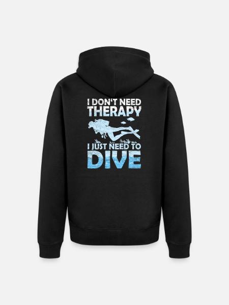 Diver - Unisex Premium Organic Zip Hoodie - black