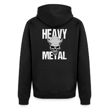 Heavy Metal Musik - Unisex Premium Bio Zip Hoodie - Schwarz - Hinten - Nico (187cm)