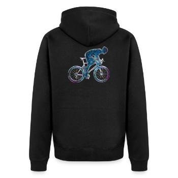 Silhouette de vélo de route - Veste à capuche bio Premium Unisexe - noir - Dos - Nico (187cm)