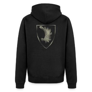 Elchschaufel Ostpreußen Königsberg Geschenk Wappen - Unisex Premium Bio Zip Hoodie - Schwarz - Hinten - Nico (187cm)