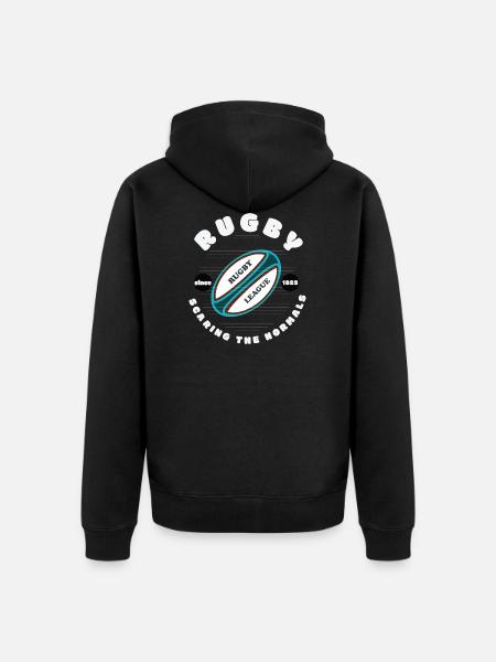 Rugby Scaring Normals - Unisex Premium Organic Zip Hoodie - black