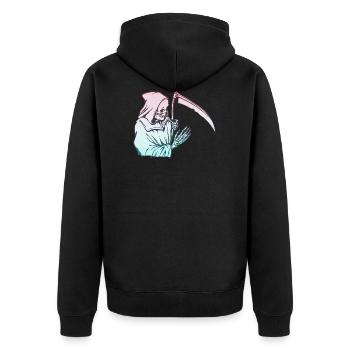 The Grim Reaper - Unisex Premium Organic Zip Hoodie - black - Back - Nico (187cm)