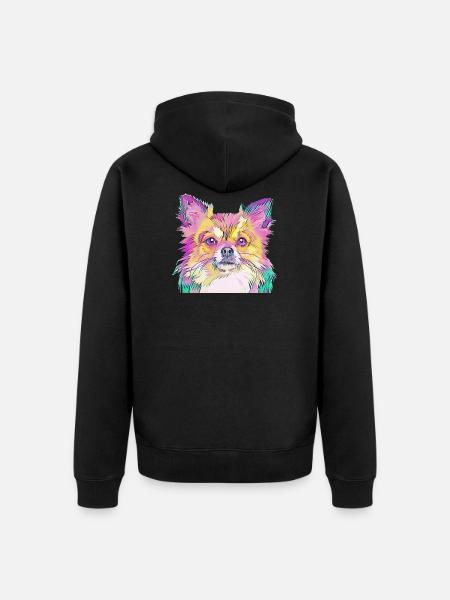 Bunter Hund - Unisex Premium Bio Zip Hoodie - Schwarz