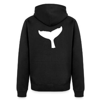 Walflosse - Unisex Premium Bio Zip Hoodie - Schwarz - Hinten - Nico (187cm)