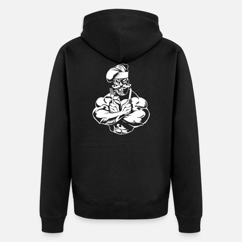 Cook musculation musculaire - Veste à capuche bio Premium Unisexe - noir