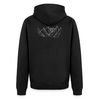 Mountains geometric white - Unisex Premium Organic Zip Hoodie - black - Back - Nico (187cm)
