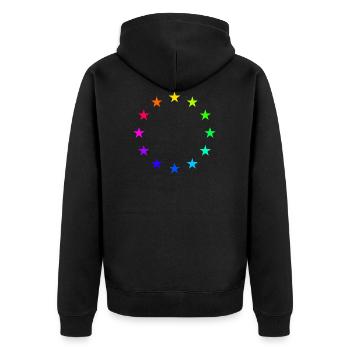 étoiles colorées du drapeau de l'europe - Veste à capuche bio Premium Unisexe - noir - Dos - Nico (187cm)