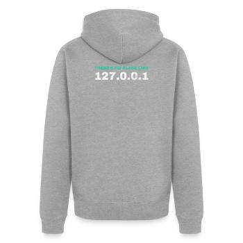 Nerds d'ordinateur programmeur de cadeau drôle - Veste à capuche bio Premium Unisexe - gris chiné - Dos - Nico (187cm)