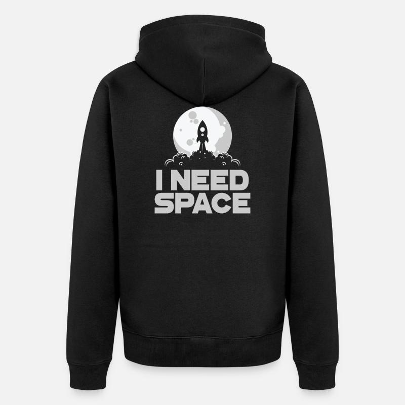 I NEED SPACE - Veste à capuche bio Premium Unisexe - noir