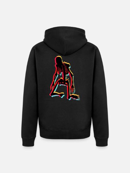 Skeleton - Unisex Premium Organic Zip Hoodie - black