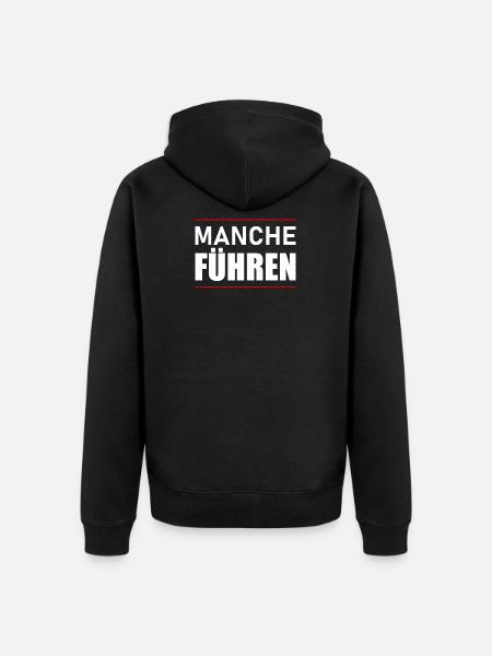 Manche führen - Unisex Premium Bio Zip Hoodie - Schwarz