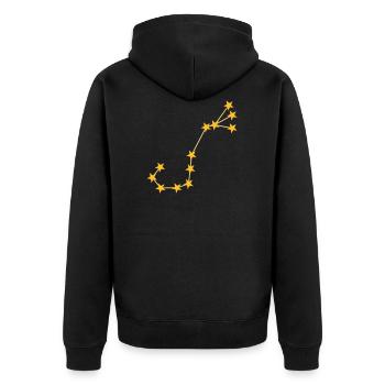 Sternbild Skorpion - Unisex Premium Bio Zip Hoodie - Schwarz - Hinten - Nico (187cm)