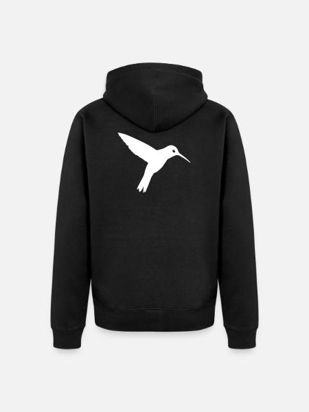 humming-bird - Unisex Premium Organic Zip Hoodie - black