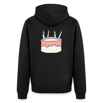 Gâteau d’anniversaire - Veste à capuche bio Premium Unisexe - noir - Dos - Nico (187cm)