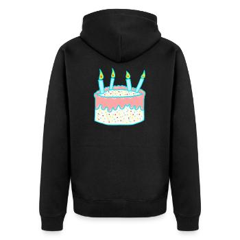 Anniversaire - gâteaux - cadeau - Veste à capuche bio Premium Unisexe - noir - Dos - Nico (187cm)