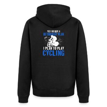Fahrrad Fahrradfahren Rad Rennradfahrer Geschenk - Unisex Premium Bio Zip Hoodie - Schwarz - Hinten - Nico (187cm)