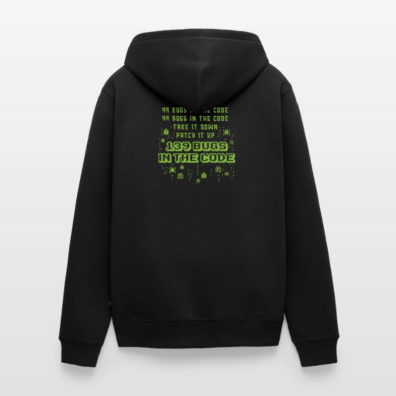 99 Bugs im Code Programmer Source Coding Desig Unisex Premium Bio Zip Hoodie