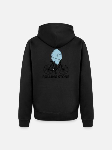 Rolling Stone (b) - Unisex Premium Organic Zip Hoodie - black