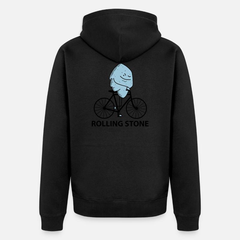 Rolling Stone (b) - Unisex Premium Bio Zip Hoodie - Schwarz