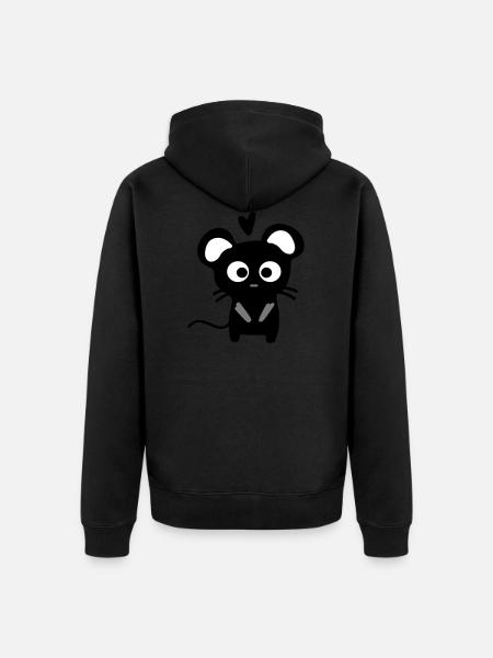 cute rat - Unisex Premium Organic Zip Hoodie - black
