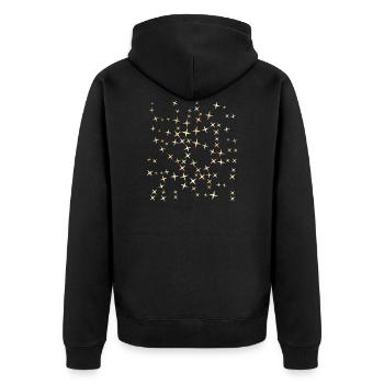 Merry Christmas stars - Unisex Premium Organic Zip Hoodie - black - Back - Nico (187cm)