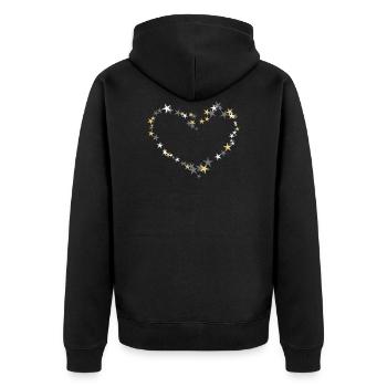 étoiles coeur saint valentin - Veste à capuche bio Premium Unisexe - noir - Dos - Nico (187cm)
